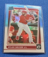 2021 Donruss Optic Carolina Blue & White 37 Dylan Carlson RC St. Louis Cardinals