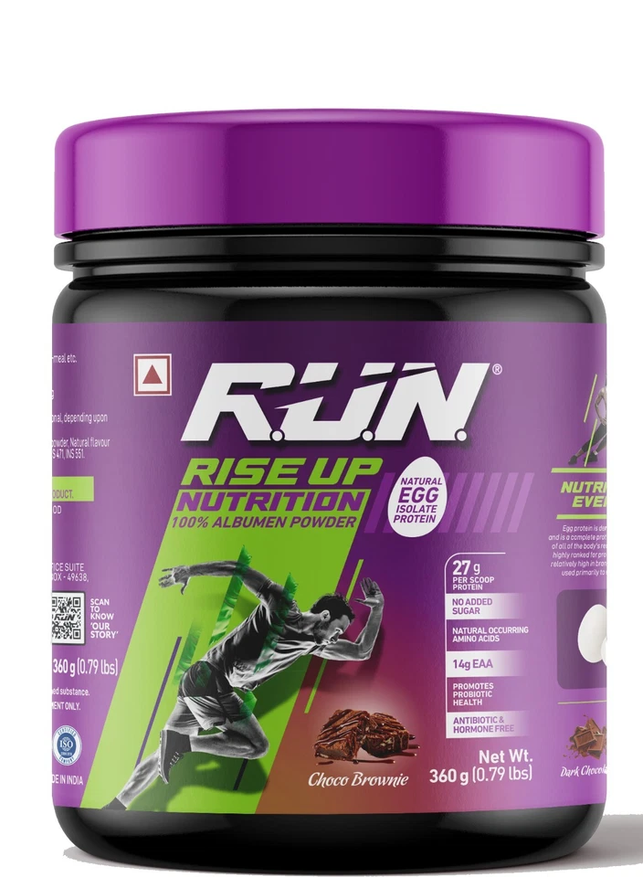 Proteína en polvo de clara de huevo natural RUN, 27 g de proteína, sin lactosa, 0,80 lbs/360 g Foto 2 de 4