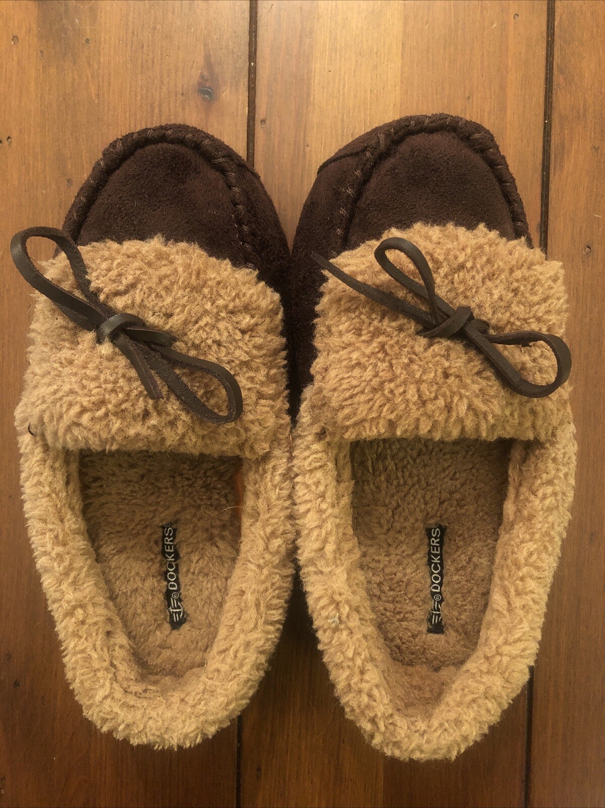 SAOLA DOCKERS Pantofole Marrone Slip On Foderato Sherpa Mocassino Ragazzo Grande 2 3 Suola Rigida