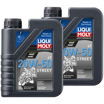 LIQUI MOLY Motoröl mineralisch Racing Motorenöl Motor Öl 2x 1 Liter 20W-50