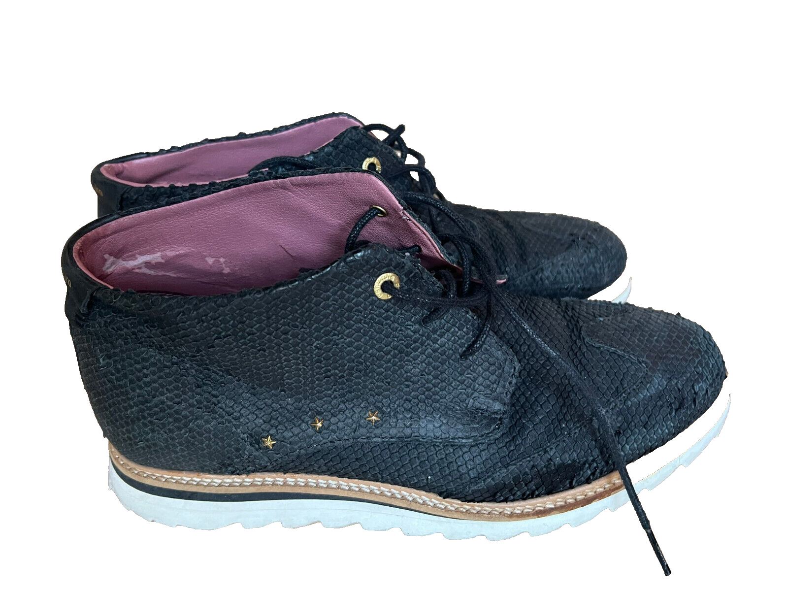 PANTOFOLA D’ORO Pantofola d'Oro scarpe 41 stivali Budapest neri pelle effetto serpente sneaker