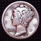 1923-P Mercury Dime Better Grade Philadelphia Mint 10(C) Silver #419