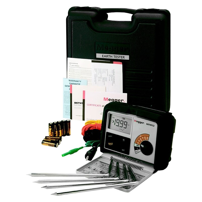 *NEW* Megger DET4TC2 Digital Earth Tester -  Basic Kit (Leads + Spikes)