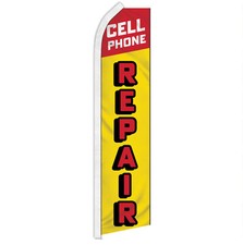 Cell Phone Repair Advertising Swooper Feather Flutter Flag YW/RD