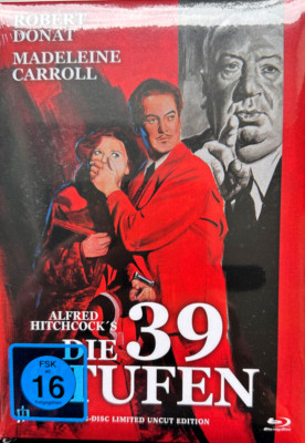 A. Hitchcock - DIE 39 STUFEN - Mediabook - wattiert  - 2 BluRay  NEU OVP  D16