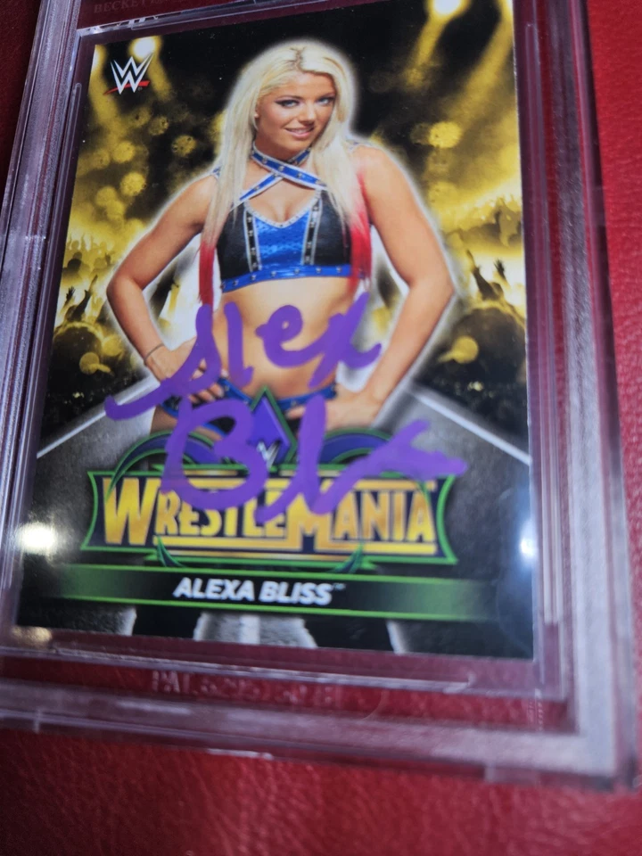 Tarjeta firmada Alexa Bliss Road To Wrestlemania 2018 Auto Beckett Slab nombre completo Foto 2 de 4