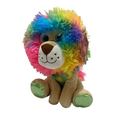 Hug Fun Tie-Dye Lion Plush 10” Stuffed Animal Multicolor Glitter Eyes