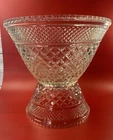 Vintage Anchor Hocking Wexford Glass Punch Bowl With Base Stand Excellent Cond