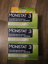 3 Boxes: Monistat 3 Day Women's Yeast Infection Treatment Exp 4/27 