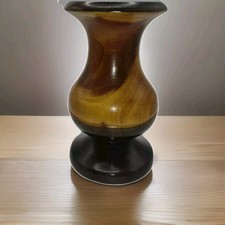 Vintage Vase Wooden Hand Turned Hand Carved Wood Marble Color