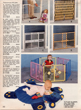 Página de catálogo de productos para bebés vintage de los años 60 Graco Snoopy Walkers Gates corralito anuncio