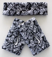 Nike Swoosh Headband & Wristbands Set Doublewide Adult Black/White