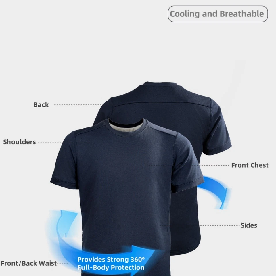 Navy Blue Cut Resistant Short Sleeve Anti-Stab Flexible Protective Clothing - Image 3 of 4