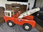 1970s MIGHTY TONKA PRESSED STEEL 16'' AA 24HR SERVICE DOUBLE BOOM WRECKER TRUCK