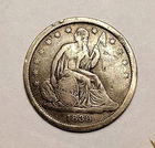 1838 Seated Liberty Dime VF Full Liberty small rim dings