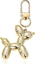 6 Pcs Dog Gold Tone Pink Bag Charm Keychain Purse Handbag Gift