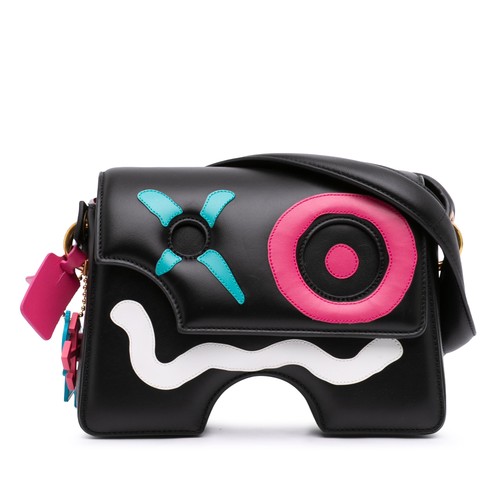 Off-White Limited Edition Andre Saraiva Leather Burrow 22 Crossbody Bag Black