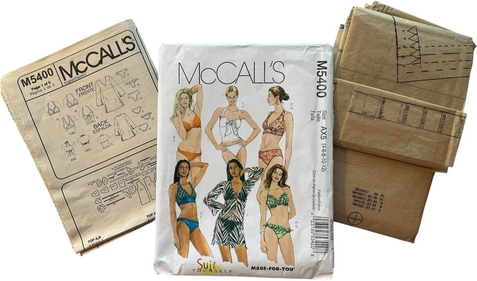 Traje de baño de dos piezas y patrón de encubrimiento McCall's para mujer M5400 tallas 4-12 Foto 2 de 4