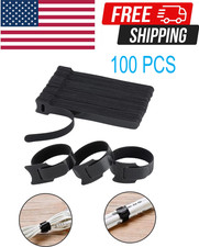 100Pcs Cable Straps Black Wire Cord Hook Loop Ties Reusable Fastening Organizer