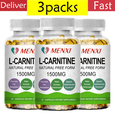 （3Packs）L-Carnitine 60 Capsules 1500mg Strong Fat Burner Weight Loss Antioxidant