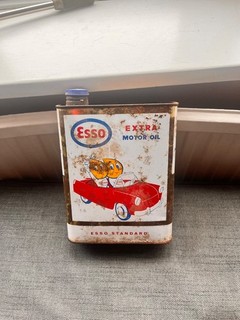 Vintage Empty Esso Motor Can Plastic Top Up Flui