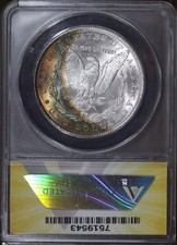 1887 P - Morgan Dollar $1 - ANACS MS60 (Crescent Toned Reverse!!) #418