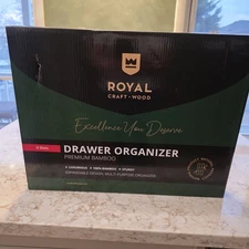 ROYAL CRAFT WOOD Luxury Bamboo Kitchen Drawer Organizer - 9 Slot, Free Shipping 