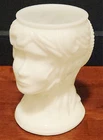 Vintage Milk Glass Lady Head Vase Figural Bust