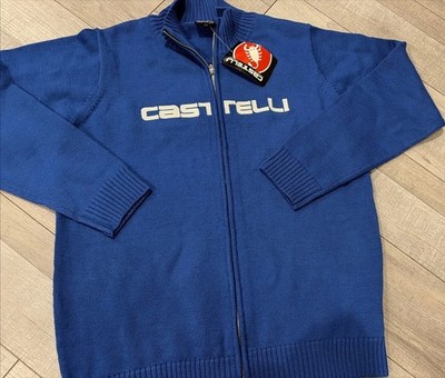 RARE NWT CASTELLI Vintage Men Cycle Merino Blend Sweater jacket Full Zip SZ XXL