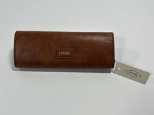 NWT Fossil Sophia Sunglasses Case Vegan Leather Polyurethane Brown Case Only