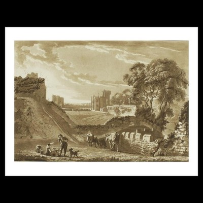 Paul Sandby - Cardiff Castle from the West, plate two from Twelve Views in Wales