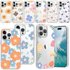 Transparent Phone Case Flowers Cover For iPhone 17 Pro Max Air 16 Plus 14 15 16e