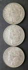 Lot of Three 1880 $1 Morgan Silver Dollars