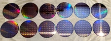 12 PC Lot IC Chip Semiconductor Silicon 200mm 8" Wafers All Same Lithography #GH