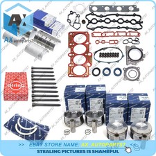 Engine Pistons Rings Gaskets Bolts Rebuild Kit For Audi Vw A4 2.0 Tfsi Bpy Bwt
