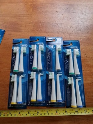 New Sealed Oral-B Pulsonic 3 Replacement Brush Heads+1 Precision Tip Head x4(12)