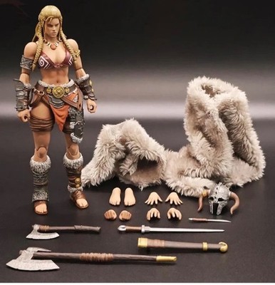 CUSTOM MYTHIC LEGIONS XESRAY STUDIO 1:12 GOLD HILDR FEMALE BARBARIAN 6  FIGURE