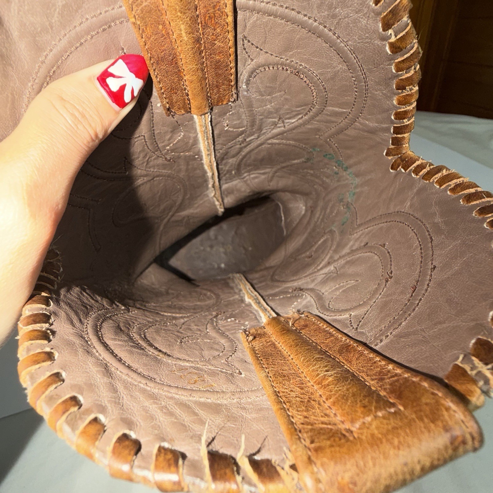 Genuine Python Snake Skin And Leather Cowboy Boot… - image 13