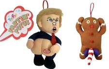 Farting Donald Trump Christmas Ornament-Naughty Gingerbread Man Funny Adult Xmas