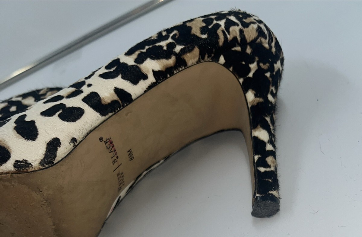 White House Black Market Animal Print heels Size 8.5 Panther  display picture 1