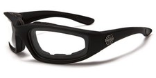 CHOPPERS Original BLACK UV400 Motorcycle Driving Riding Glasses Padded Clear 
