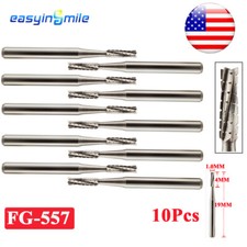 10pc Dental Carbide Burs FG Round 557 Friction Grip Carbide Bur for high speed