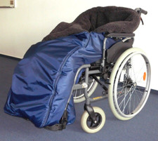 Rollstuhl Schlupfsack Rollstuhlsack XXL extrawarm marineblau mit Rutschstop