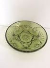 Vintage Green Pressed Glass Candy Nut Decorative Round Dish Bowl Decor 5 1/2”