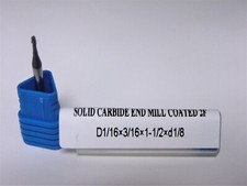 2 Flute 3/8 x 3/8 x 7/8 x 2-1/2 End Mill Solid Carbide TiAlN Coated