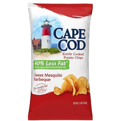 Cape Cod Sweet Mesquite Barbeque Kettle Potato Chips, 2 Oz (Pack of 6)