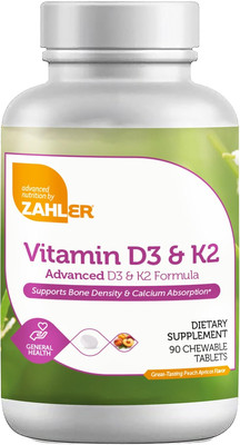 - Vitamin D3 & K2 Chewable Supplement (90 Count) - Certified Kosher K2 D3 Vit...