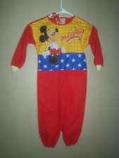 vintage MICKEY MOUSE RED STARS YELLOW JUMPSUIT COSTUME HALLOWEEN COSTUME SZ 3 5