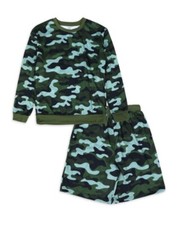 Wonder Nation Boys Long Sleeve Pajama  Short Set Camo Size L NWT