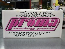 INSEGNA LUMINOSA PROMA RACING TARGA VINTAGE FUCSIA NERO LOGO NEON SIGNS MARQUEE